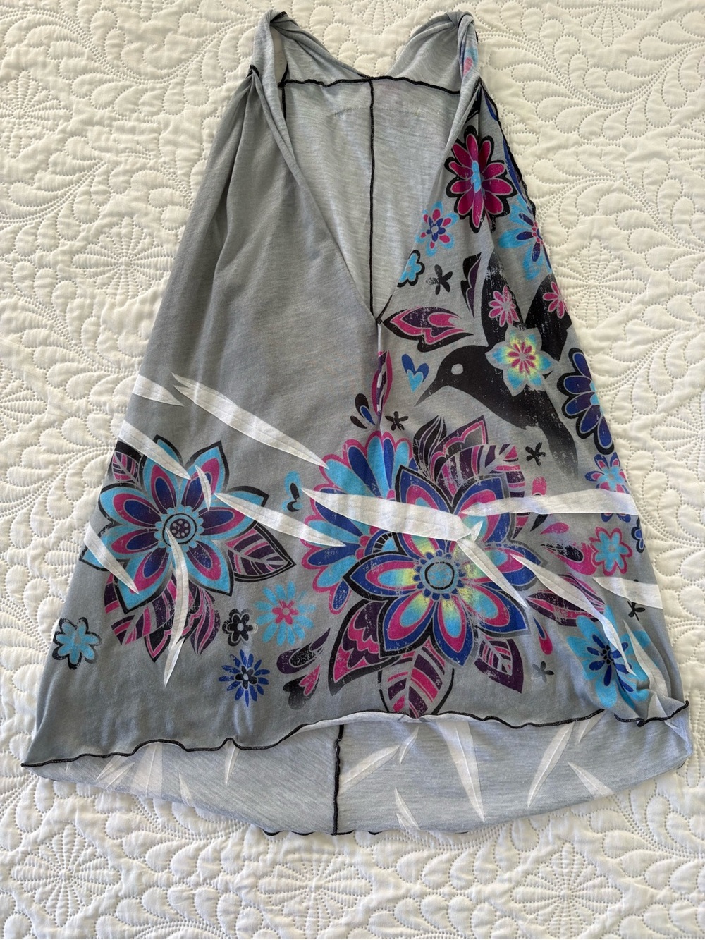 Scrapbook originals Multicolor Floral bird pattern tank top medium made in USA